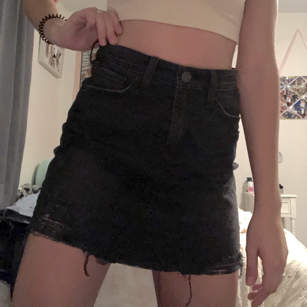 Flying monkey jean skirt